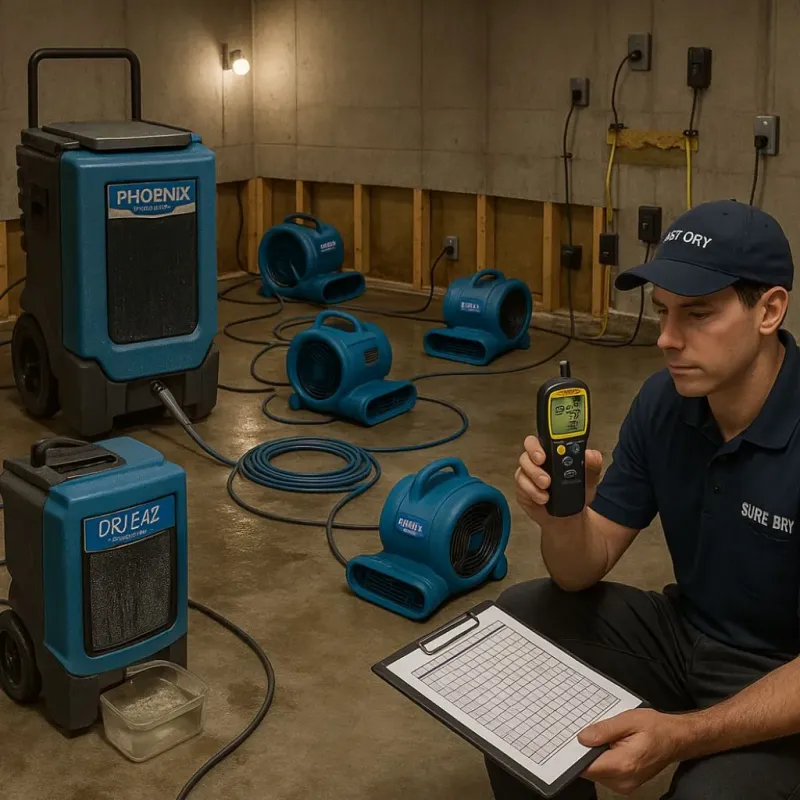 Structural Drying and Dehumidification process in Zephyrhills North, FL